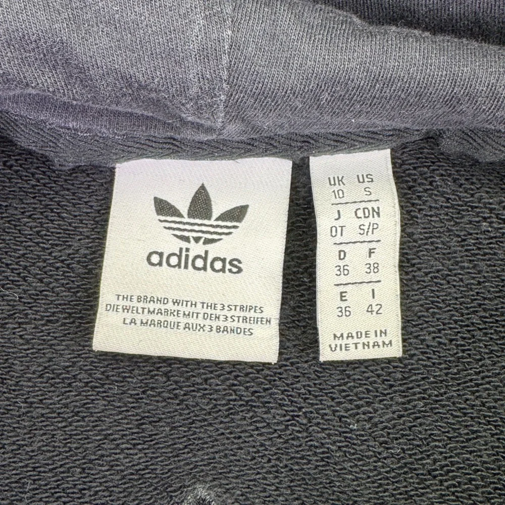 Adidas Hoodie Women's Small Cropped Velvet Logo Red White Blue Black USA - Picture 11 of 11